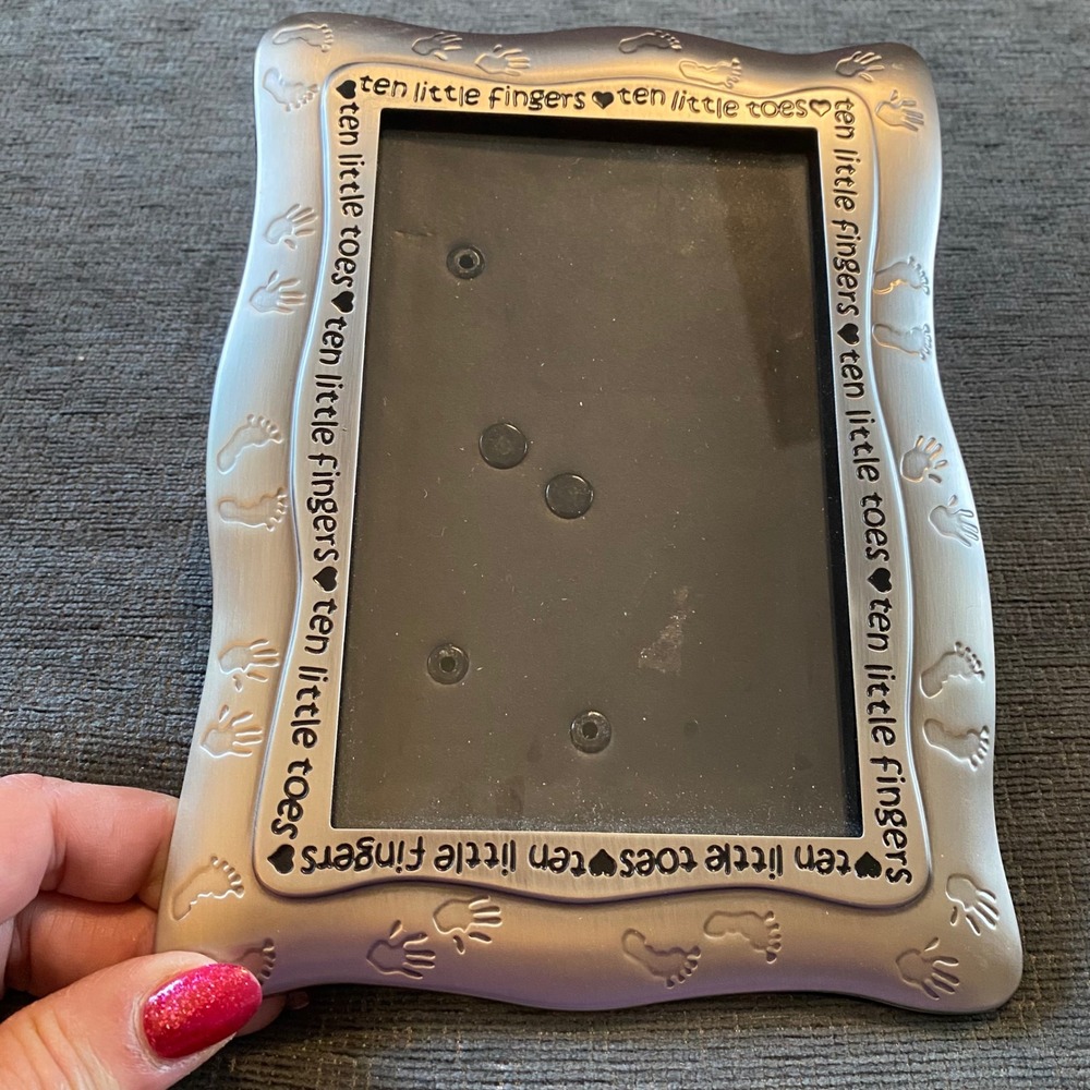 Malden Picture Frame Baby 4x6 Silver Ten Little Fingers Ten Little Toes